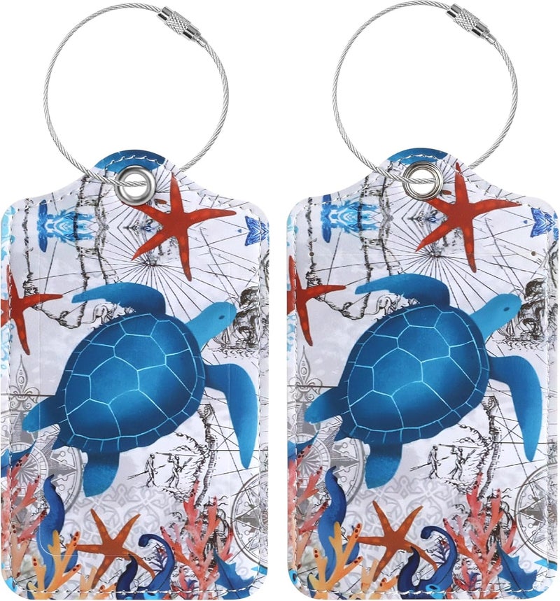 Chelmon Luggage Tags for Suitcases, 2 Pack Cute PU Leather Luggage Tag TSA Approved with Stainless Steel Loop and Address Card Baggage Tag for Travel&Hotel Stays&Cruise Ships&Shipping and Mailing - Image 1